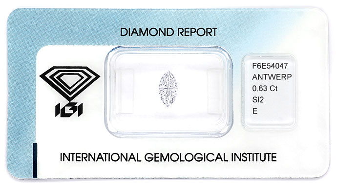 Foto 1 - Diamant im Marquise Cut 0,63ct River E SI IGI Gutachten, D6683