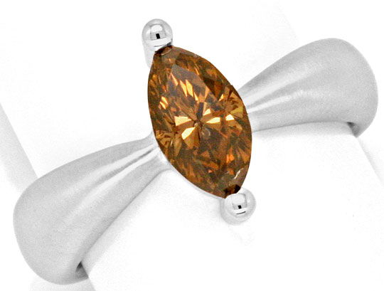 Foto 2 - 1,3ct Diamant Navette massiv 18K Weißgold-Ring, R3030