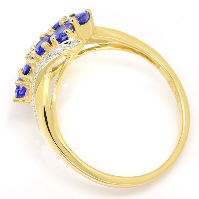 Foto 3 - Diamantenring mit dekorativen Tansaniten aus 585er Gold, S1400