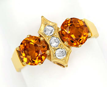 Foto 1 - Diamantring mit Madeira Citrinen und Diamant Rosen Gold, S1408