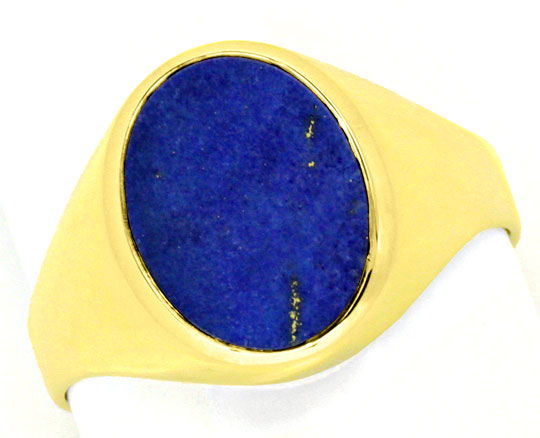 Foto 2 - Lapislazuli Goldring Siegel Ring 14K Gelbgold, S2233