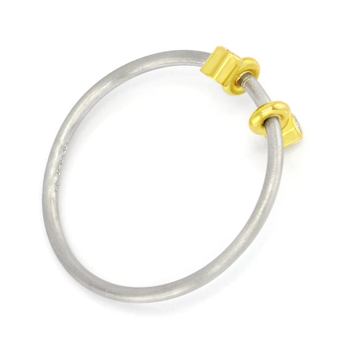 Foto 3 - Feiner Gold-Platin-Ring lupenreine Brillanten, S5192